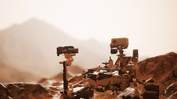 Curiosity Mars Rover Exploring the Surface of Red Planet alt