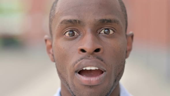 Close Up of Shocked African Man Wondering in Awe