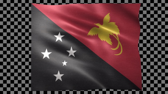 Papua New Guinea waving flag looped