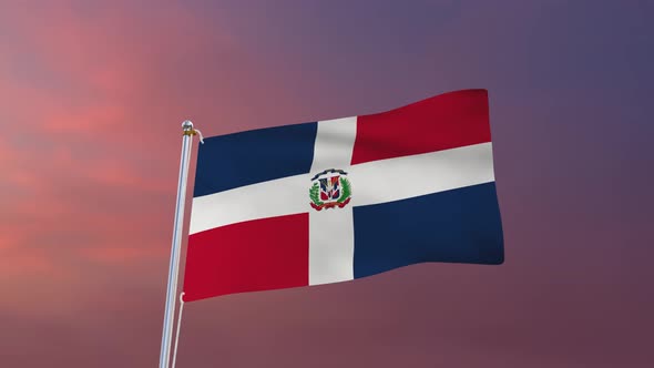 Flag Of Dominican Republic Waving 4k