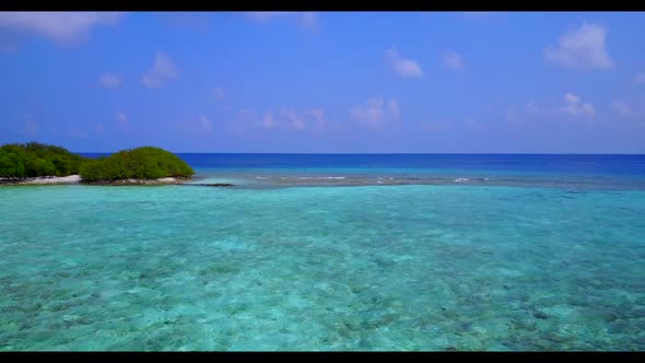 Aerial above texture of beautiful sea view beach wildlife by blue sea and white sand background of a