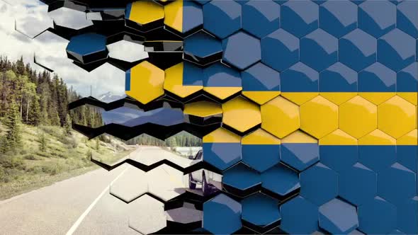 Sweden Flag Hexagon Transition - 4K Resolution