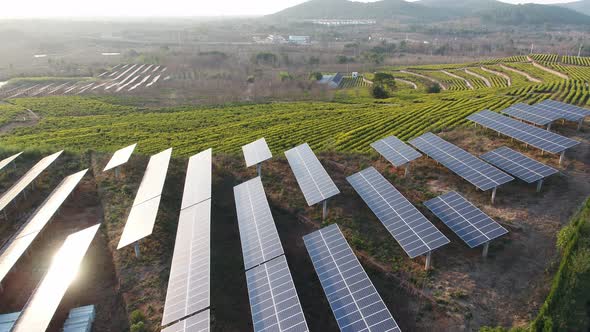 Solar power station in montain