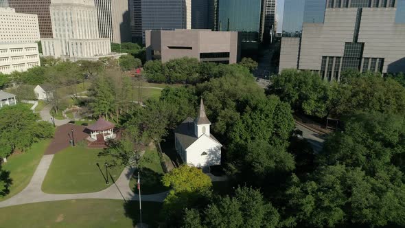 Aerial view of Sam Houston park