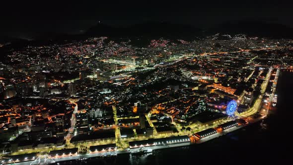 Panoramic view of downtown of coast city Rio de Janeiro Brazil.