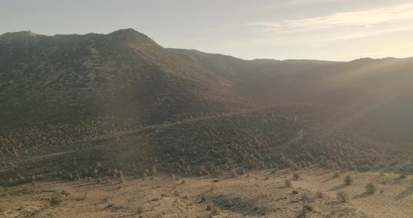 Top View Drone Footage Flying Over High Peak in National Reserve Park. Mountains. Aeria 