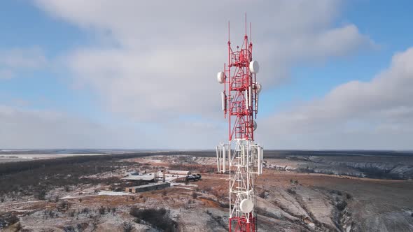 Telecommunication tower of 4G and 5G cellular