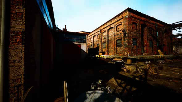 Abandoned Industry Buildings at Sunset