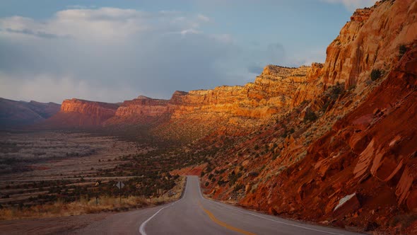 Desert Road Sunset Time Lapse