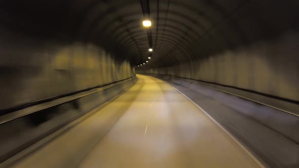 Car Rides Through the Tunnel Point-of-view Driving