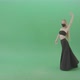 Blonde Ballet Girl In Black Dress And Mask Dancing Corona Virus Flamenco On Green Screen - VideoHive Item for Sale