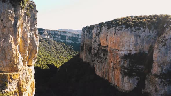 Aerial view of a canyon in Navarra, Spain