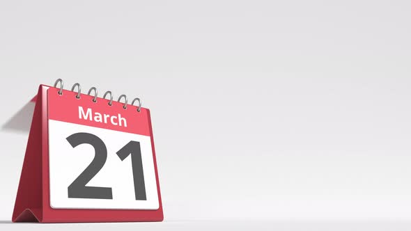 March 22 Date on the Flip Desk Calendar Page alt