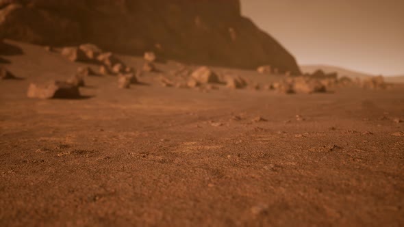 Fantastic Martian Landscape in Rusty Orange Shades alt