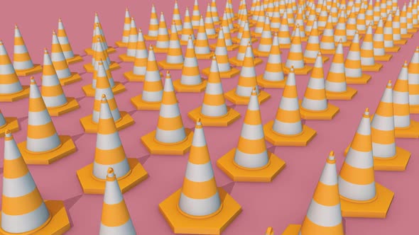 A Lot Of Traffic Cone In A Row Hd