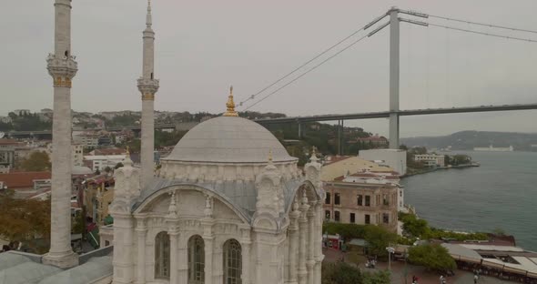 Istanbul Ortakoy Mosque And Bosphorus Aerial View 6