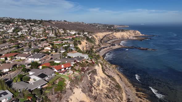 California Housing Along Pacific Ocean Cliff