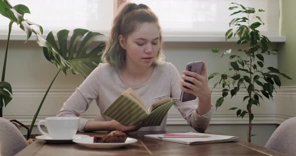 Girl Teenager Student Talking on Video Communication Using Smartphone
