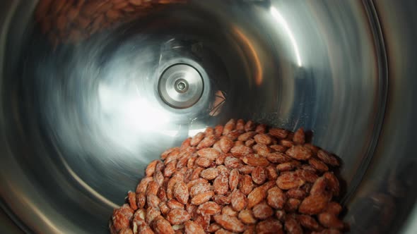 Fried Almond in Sugar Production of Sugared Nuts