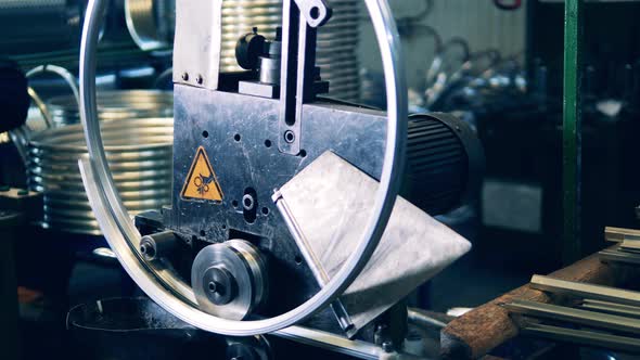 Working Bicycle Rim Forming Machine at a Factory