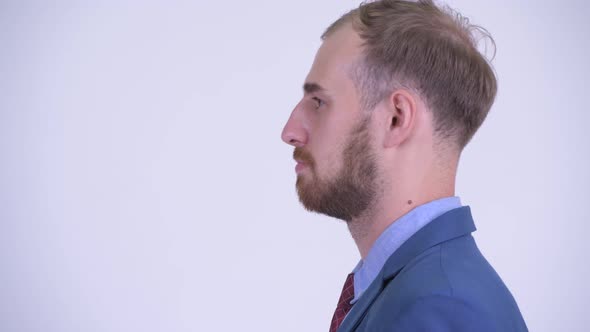 Profile View of Happy Bearded Businessman