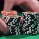 Red and Black Chip Stacks on Green Gaming Table - VideoHive Item for Sale