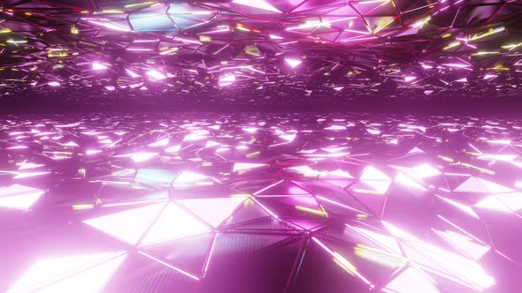 Neon Light Triangle In Geometry Wave 02 4K alt