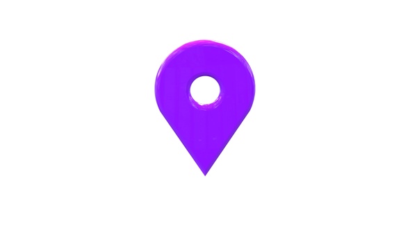 Location Pin 3D Icon Purple V6