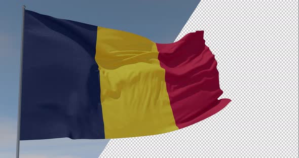 flag Chad patriotism national freedom, seamless loop, alpha channel