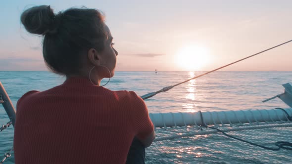 Woman On A Sailboat 4K