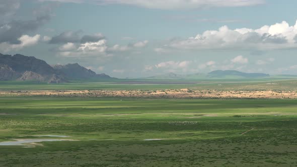 Elsen Tasarkhai Desert Sand Dunes in Mongolian Topography