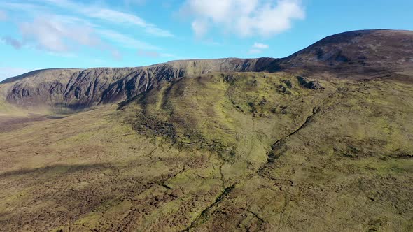 Aerial View of the Beautiful Coast at Malin Beg with Slieve League in the Background in County