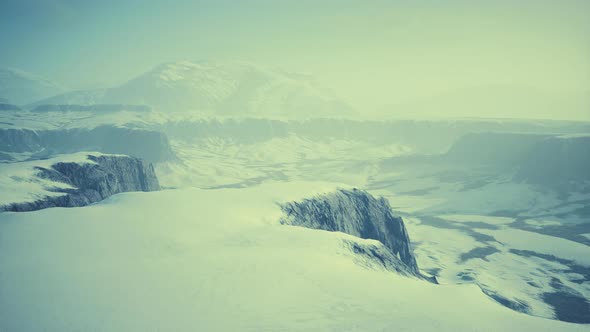 Rocks Covered in Snow in Winter