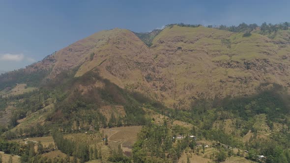 Mountain Landscape Farmlands and Village