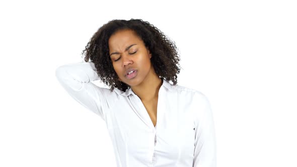Tired Black Woman White Background
