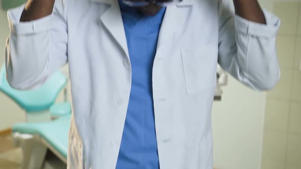 Portrait of African Male Doctor with Stethoscope in the Hospital Office