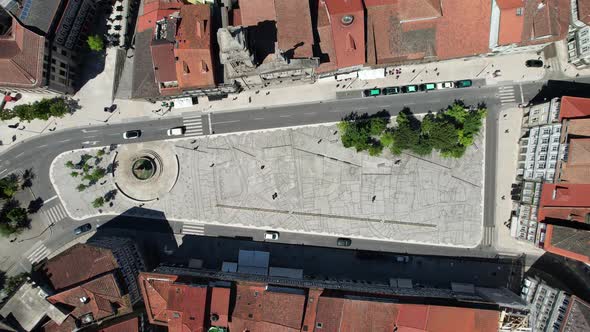 Aerial of historic Guimaraes in Portugal - UNESCO World Heritage City
