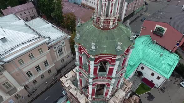 the Process of Restoration of the Bell Tower of an Ancient Monastery in the Historical Part of