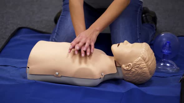 Training dummy used by paramedic trainees. Special dolls for medical traynings.