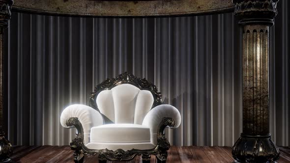 Luxurious Theater Curtain Stage with Chair alt