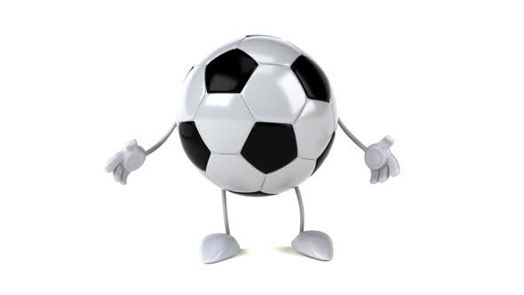 Fun 3D cartoon football doing a presentation