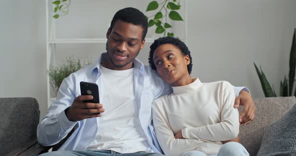 Portrait of Two People African American Couple Boyfriend and Girlfriend Man and Woman Smiling