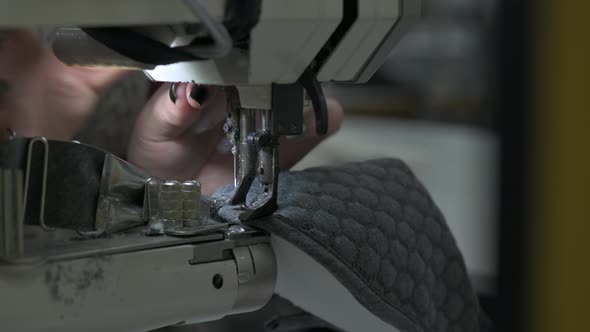 Thread a Needle Before Sewing Sole to Soft Slipper Shoe