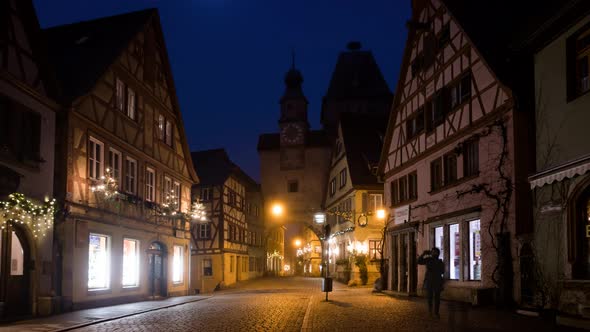 Morning Timelapse of Rothenburg Ob Der Tauber at Christmas