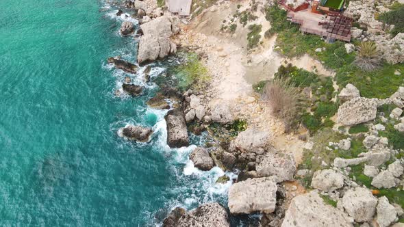 Aerial View of Anchor Bay in Malta