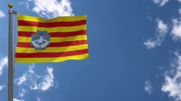 Menorca Flag (Spain) On Flagpole