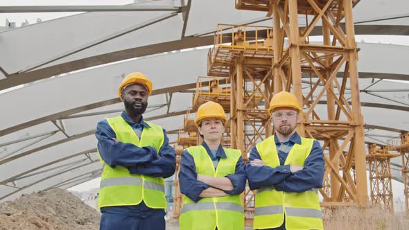 Team of Construction Workers Posing