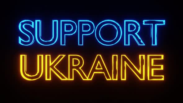Support Ukraine Rotated Text Animation Loop Background 4K