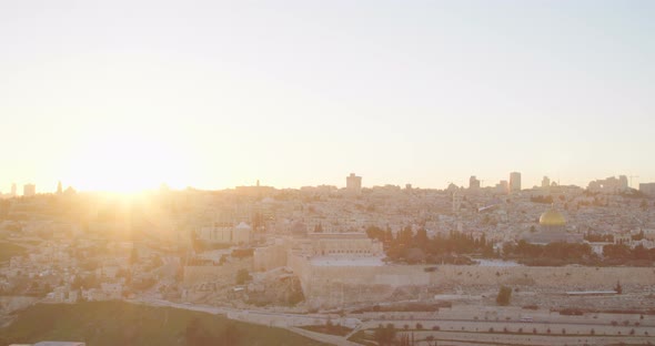 Time lapse of sunset over the Temple mount in old city Jerusalem