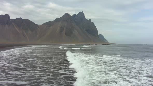 Vestrahorn Mountain. Iceland. Aerial View